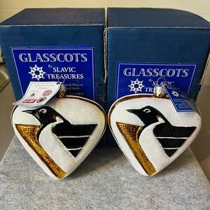 Glasscots By Slavic Treasures Pittsburgh Penguins Mouthblown Hand-Painted Glass